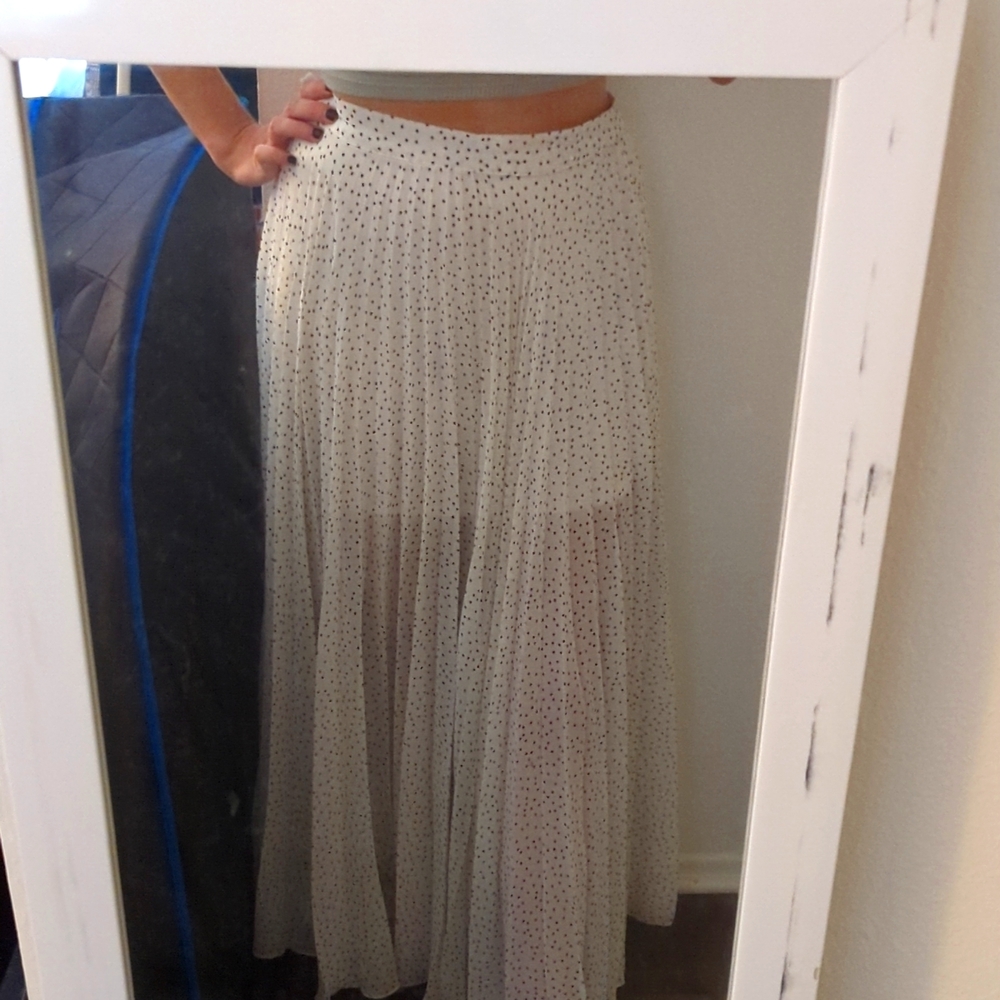Sheer polka dot maxi skirt